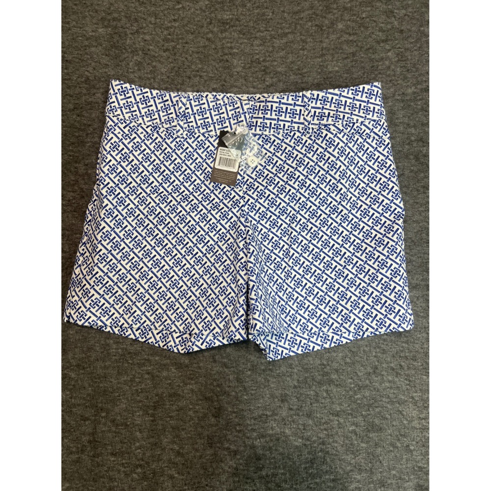The Limited Tailored Short Royal Tiles Blue White Geometric Women's 4 NEW